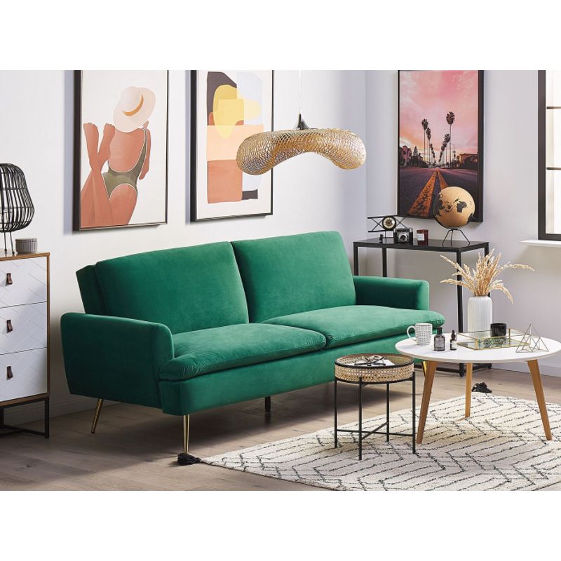 Casa si Gradina - Mobilier - Canapele si coltare - Canapele - Canapea Diva, 210 x 88 x 84 cm, rabatabila stofa, verde - Infinity.ro