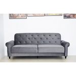 Casa si Gradina - Mobilier - Canapele si coltare - Canapele - Canapea Paloma, 220 x 83 x 80 cm, rabatabila catifea, gri - Infinity.ro