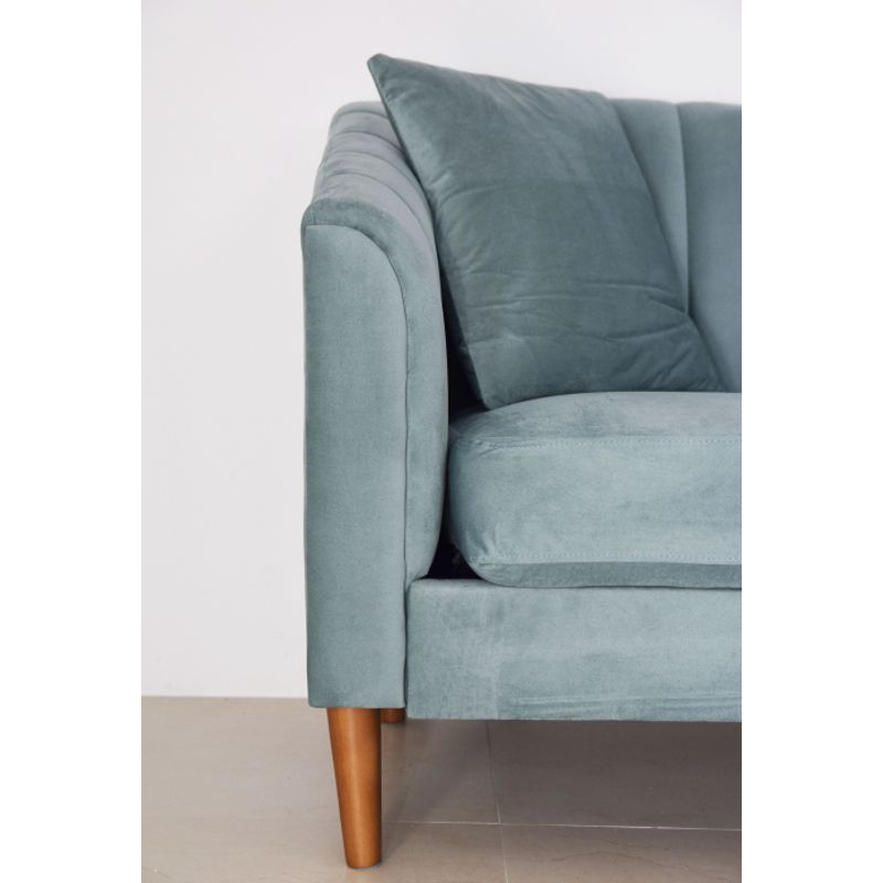 Casa si Gradina - Mobilier - Canapele si coltare - Canapele - Canapea Belle, 208 x 80 x 85 cm, material catifea, turcoaz - Infinity.ro