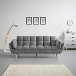 Casa si Gradina - Mobilier - Canapele si coltare - Canapele - Canapea Rubik, 213 x 82 x 81 cm, tapiterie catifea, gri deschis - Infinity.ro