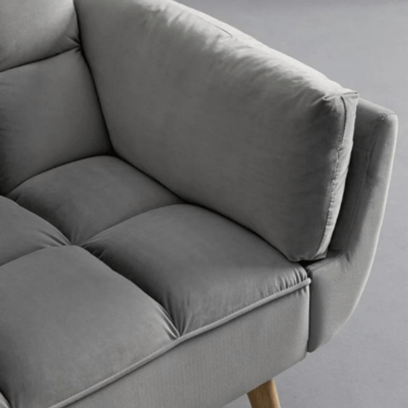 Casa si Gradina - Mobilier - Canapele si coltare - Canapele - Canapea Rubik, 213 x 82 x 81 cm, tapiterie catifea, gri deschis - Infinity.ro