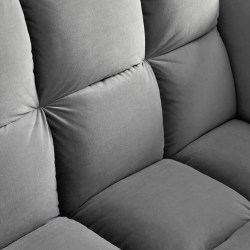 Casa si Gradina - Mobilier - Canapele si coltare - Canapele - Canapea Rubik, 213 x 82 x 81 cm, tapiterie catifea, gri deschis - Infinity.ro