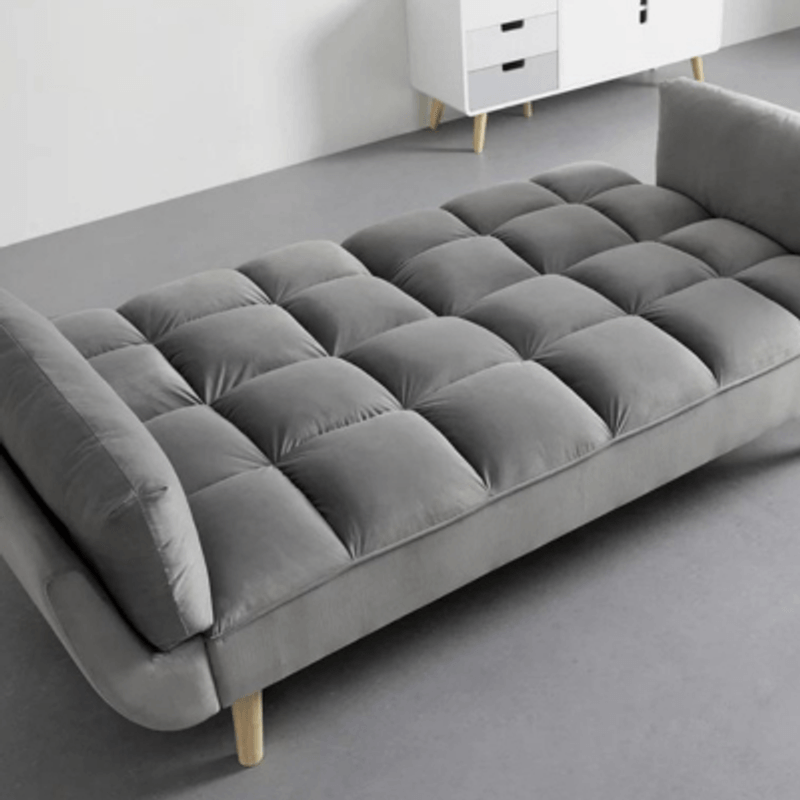 Casa si Gradina - Mobilier - Canapele si coltare - Canapele - Canapea Rubik, 213 x 82 x 81 cm, tapiterie catifea, gri deschis - Infinity.ro