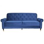 Casa si Gradina - Mobilier - Canapele si coltare - Canapele - Canapea Paloma, 220 x 83 x 80 cm, rabatabila, catifea, albastru - Infinity.ro
