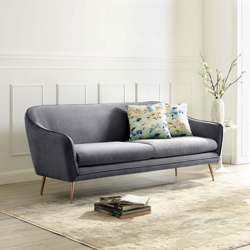 Casa si Gradina - Mobilier - Canapele si coltare - Canapele - Canapea Prestige, 194 x 83 x 86 cm, catifea, gri - Infinity.ro