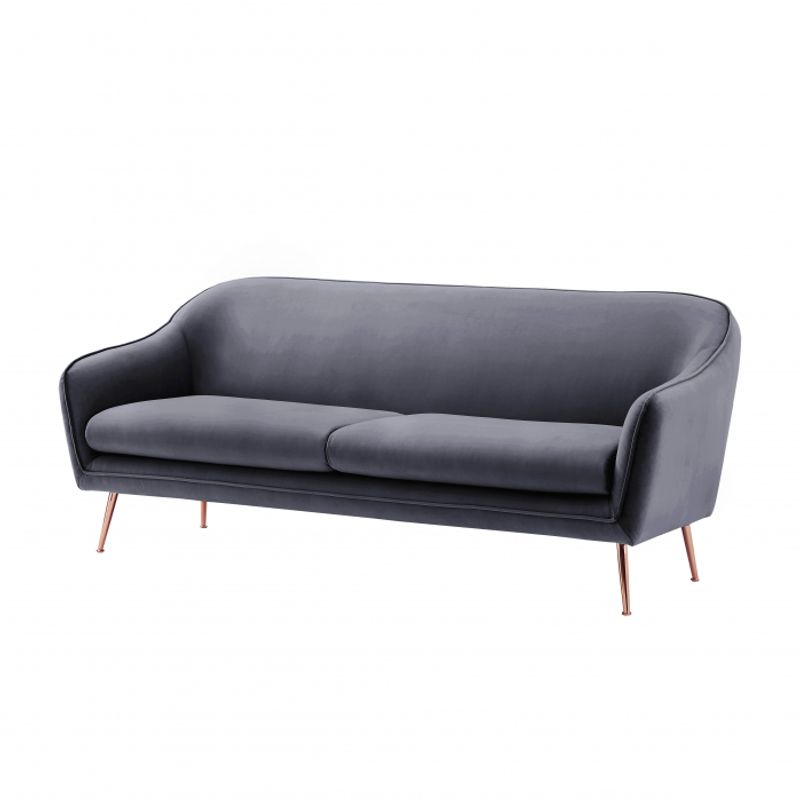 Casa si Gradina - Mobilier - Canapele si coltare - Canapele - Canapea Prestige, 194 x 83 x 86 cm, catifea, gri - Infinity.ro