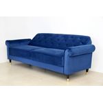 Casa si Gradina - Mobilier - Canapele si coltare - Canapele - Canapea Paloma, 220 x 83 x 80 cm, rabatabila, catifea, albastru - Infinity.ro