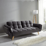 Casa si Gradina - Mobilier - Canapele si coltare - Canapele - Canapea Rubik, 213 x 82 x 81 cm, tapiterie, catifea, gri inchis - Infinity.ro