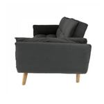 Casa si Gradina - Mobilier - Canapele si coltare - Canapele - Canapea Rubik, 213 x 82 x 81 cm, tapiterie, catifea, gri inchis - Infinity.ro