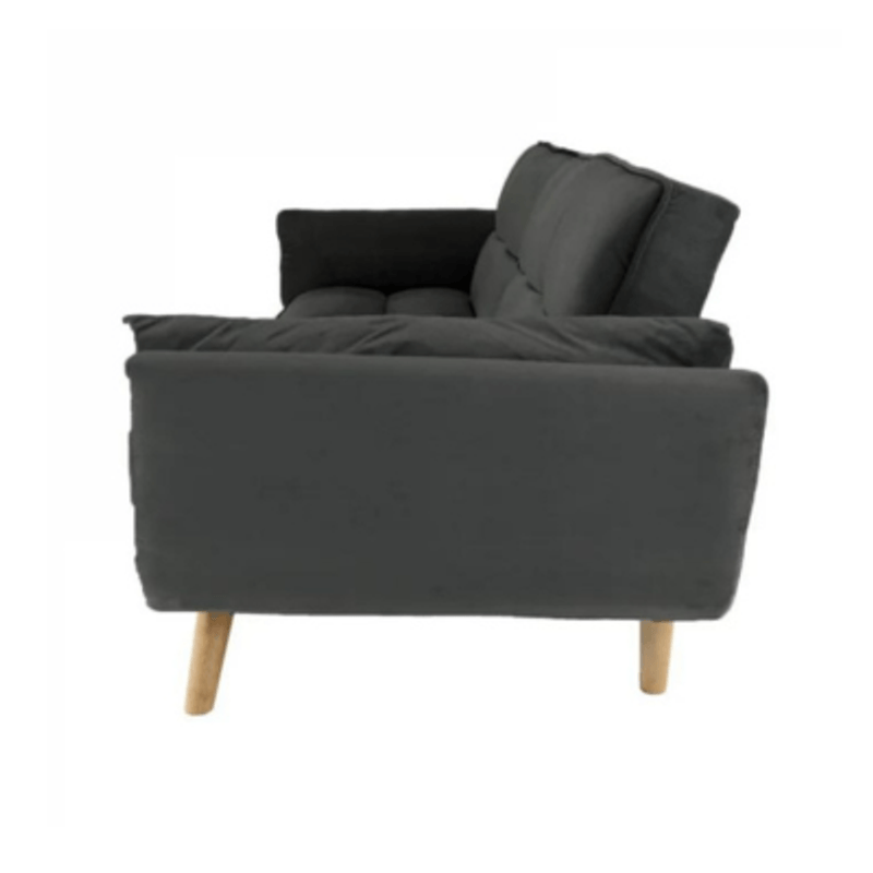 Casa si Gradina - Mobilier - Canapele si coltare - Canapele - Canapea Rubik, 213 x 82 x 81 cm, tapiterie, catifea, gri inchis - Infinity.ro