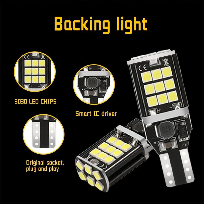 Auto si Moto - Electrice auto - Sigurante si accesorii - Set de 2 becuri led Xentech Light cst-039 W16W soclu T15 24 SMD 3030 14 watti - Infinity.ro