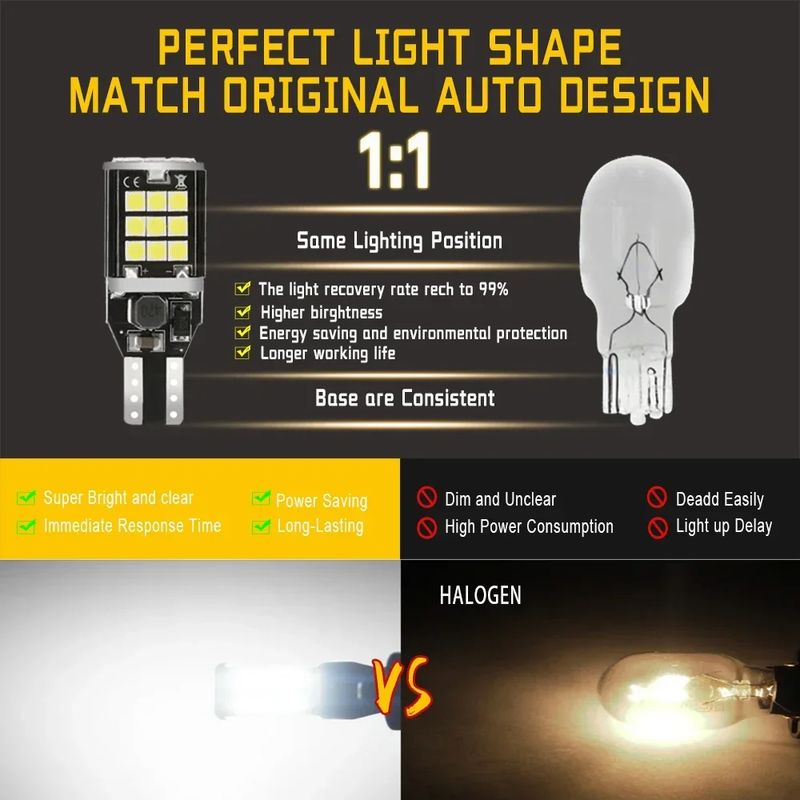 Auto si Moto - Electrice auto - Sigurante si accesorii - Set de 2 becuri led Xentech Light cst-039 W16W soclu T15 24 SMD 3030 14 watti - Infinity.ro