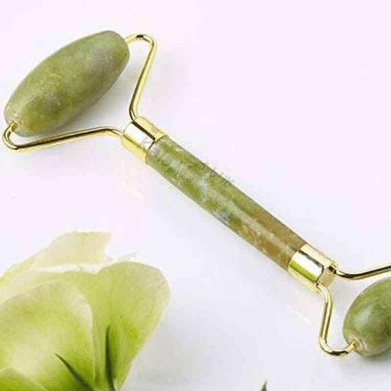 Ingrijire personala si Cosmetice - Sanatate si wellness - Articole wellness - Aparate si dispozitive de masaj - Beauty Set Masaj Facial, Perie pentru curatare si Piatra pentru masaj Alb/Verde ABYZ®™ - Infinity.ro