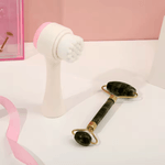 Ingrijire personala si Cosmetice - Sanatate si wellness - Articole wellness - Aparate si dispozitive de masaj - Beauty Set Masaj Facial, Perie pentru curatare si Piatra pentru masaj Alb/Roz ABYZ®™ - Infinity.ro