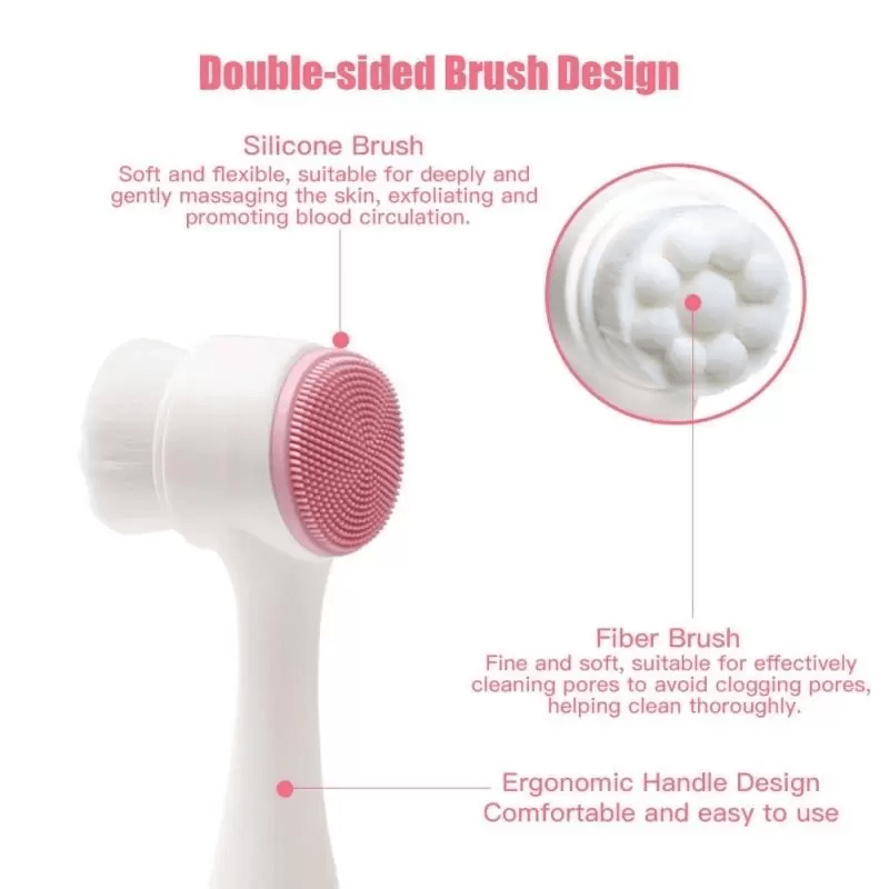 Ingrijire personala si Cosmetice - Sanatate si wellness - Articole wellness - Aparate si dispozitive de masaj - Beauty Set Masaj Facial, Perie pentru curatare si Piatra pentru masaj Alb/Roz ABYZ®™ - Infinity.ro