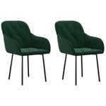 Casa si Gradina - Mobilier - Scaune si fotolii - Scaune - Scaune de bucatarie, 2 buc., verde inchis, catifea - Infinity.ro