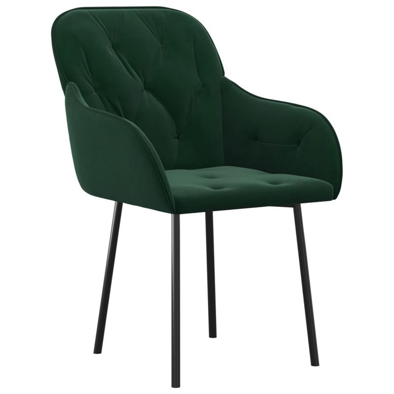 Casa si Gradina - Mobilier - Scaune si fotolii - Scaune - Scaune de bucatarie, 2 buc., verde inchis, catifea - Infinity.ro