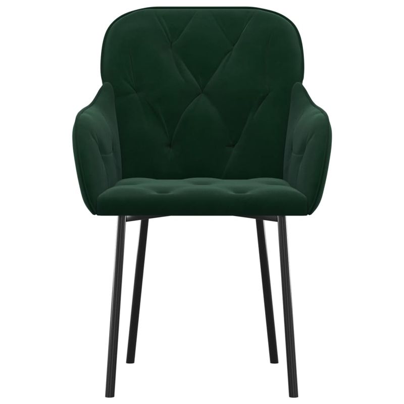 Casa si Gradina - Mobilier - Scaune si fotolii - Scaune - Scaune de bucatarie, 2 buc., verde inchis, catifea - Infinity.ro