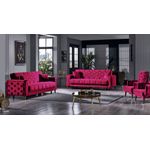 Casa si Gradina - Mobilier - Seturi de mobilier - Seturi living - Set 3+2+1 Melissa, catifea, lada depozitare, 38-103, ciclam - Infinity.ro