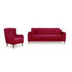 Casa si Gradina - Mobilier - Seturi de mobilier - Seturi living - Set 3+2+1 Melissa, catifea, lada depozitare, 38-103, ciclam - Infinity.ro