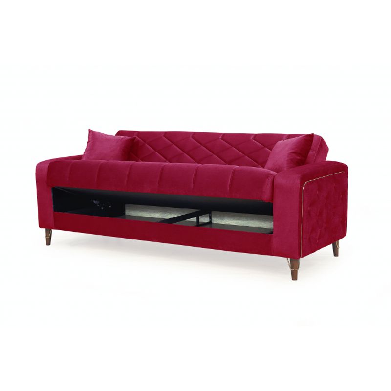 Casa si Gradina - Mobilier - Seturi de mobilier - Seturi living - Set 3+2+1 Melissa, catifea, lada depozitare, 38-103, ciclam - Infinity.ro