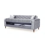 Casa si Gradina - Mobilier - Seturi de mobilier - Seturi living - Set 3+2+1 Melissa, catifea, lada depozitare, 51-103, gri - Infinity.ro