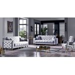 Casa si Gradina - Mobilier - Seturi de mobilier - Seturi living - Set 3+2+1 Melissa, catifea, lada depozitare, 51-103, gri - Infinity.ro