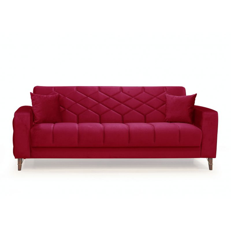 Casa si Gradina - Mobilier - Seturi de mobilier - Seturi living - Set 3+2+1 Melissa, catifea, lada depozitare, 38-103, ciclam - Infinity.ro