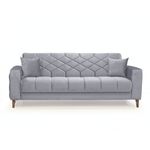 Casa si Gradina - Mobilier - Seturi de mobilier - Seturi living - Set 3+2+1 Melissa, catifea, lada depozitare, 51-103, gri - Infinity.ro