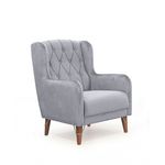 Casa si Gradina - Mobilier - Seturi de mobilier - Seturi living - Set 3+2+1 Melissa, catifea, lada depozitare, 51-103, gri - Infinity.ro