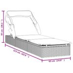 Casa si Gradina - Gradina si terasa - Mobilier exterior - Scaune si sezlonguri gradina - Sezlong cu acoperis pliabil, maro, 213x63x97 cm, poliratan - Infinity.ro