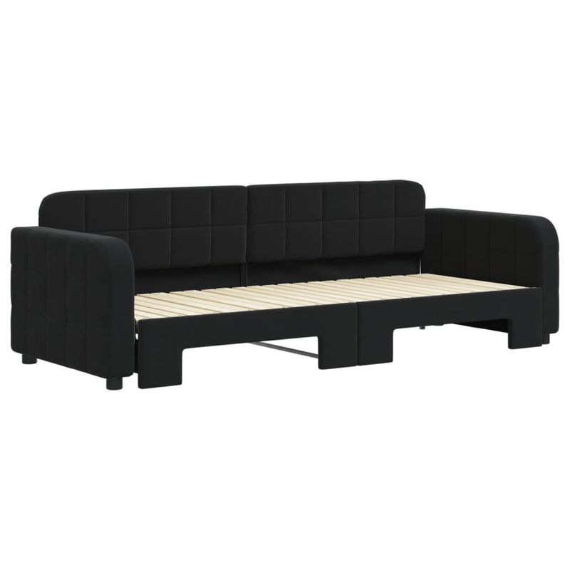 Casa si Gradina - Mobilier - Paturi si accesorii - Paturi - Pat de zi cu extensie, negru, 80x200 cm, catifea - Infinity.ro