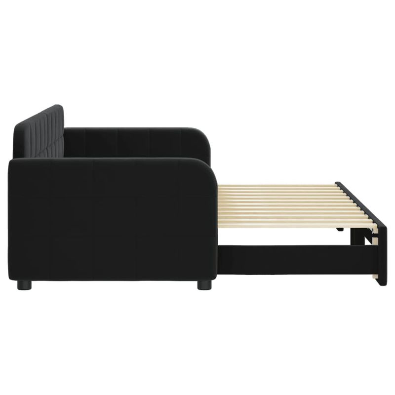 Casa si Gradina - Mobilier - Paturi si accesorii - Paturi - Pat de zi cu extensie, negru, 80x200 cm, catifea - Infinity.ro