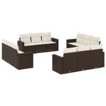Casa si Gradina - Gradina si terasa - Mobilier exterior - Canapele si fotolii gradina - Set canapele de gradina cu perne, 12 piese, maro, poliratan - Infinity.ro
