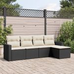 Casa si Gradina - Gradina si terasa - Mobilier exterior - Canapele si fotolii gradina - Set mobilier de gradina cu perne, 5 piese, negru, poliratan - Infinity.ro