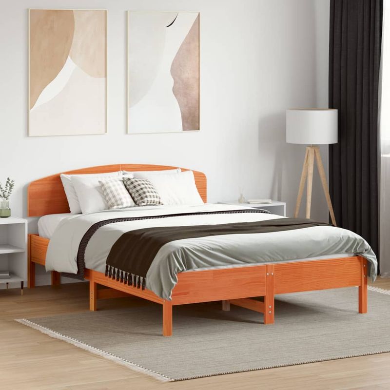 Casa si Gradina - Mobilier - Paturi si accesorii - Accesorii paturi - Tablie de pat, maro, 120 cm, lemn masiv de pin - Infinity.ro