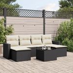 Casa si Gradina - Gradina si terasa - Mobilier exterior - Canapele si fotolii gradina - Set canapele de gradina cu perne, 7 piese, negru, poliratan - Infinity.ro
