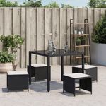 Casa si Gradina - Gradina si terasa - Mobilier exterior - Scaune si sezlonguri gradina - Scaune de gradina cu perne, 4 buc. negru 41x41x36 cm poliratan - Infinity.ro