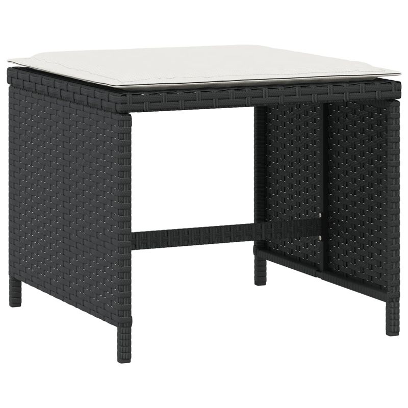 Casa si Gradina - Gradina si terasa - Mobilier exterior - Scaune si sezlonguri gradina - Scaune de gradina cu perne, 4 buc. negru 41x41x36 cm poliratan - Infinity.ro