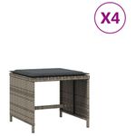 Casa si Gradina - Gradina si terasa - Mobilier exterior - Scaune si sezlonguri gradina - Scaune de gradina cu perne, 4 buc. gri 41x41x36 cm poliratan - Infinity.ro