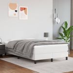 Casa si Gradina - Mobilier - Paturi si accesorii - Paturi - Pat box spring cu saltea, alb, 120x190 cm, piele ecologica - Infinity.ro