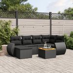 Casa si Gradina - Gradina si terasa - Mobilier exterior - Seturi mobila gradina - Set canapele de gradina cu perne, 7 piese, negru, poliratan - Infinity.ro