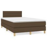 Casa si Gradina - Mobilier - Paturi si accesorii - Paturi - Pat cu arcuri, saltea si LED, maro inchis, 120x190 cm, textil - Infinity.ro