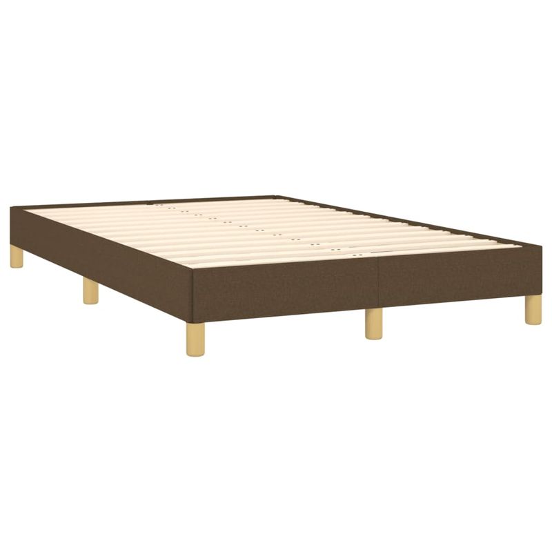 Casa si Gradina - Mobilier - Paturi si accesorii - Paturi - Pat cu arcuri, saltea si LED, maro inchis, 120x190 cm, textil - Infinity.ro