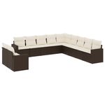 Casa si Gradina - Gradina si terasa - Mobilier exterior - Seturi mobila gradina - Set canapele de gradina cu perne, 11 piese, maro, poliratan - Infinity.ro