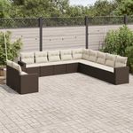 Casa si Gradina - Gradina si terasa - Mobilier exterior - Seturi mobila gradina - Set canapele de gradina cu perne, 11 piese, maro, poliratan - Infinity.ro