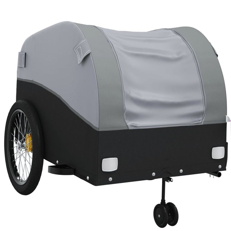 Sport si Outdoor - Ciclism - Accesorii pentru biciclete - Remorci biciclete - Remorca pentru biciclete, negru și gri, 45 kg, fier, mărime 68x133x68 cm - Infinity.ro