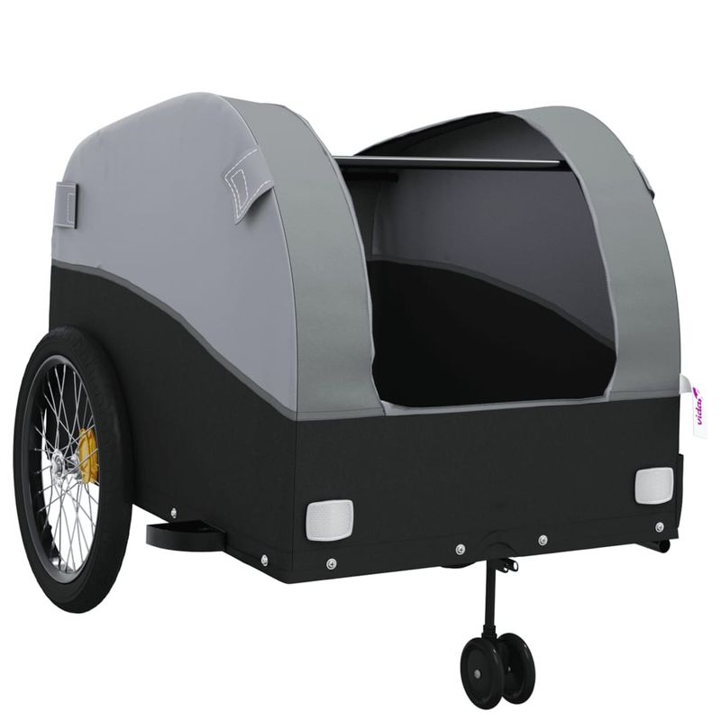 Sport si Outdoor - Ciclism - Accesorii pentru biciclete - Remorci biciclete - Remorca pentru biciclete, negru și gri, 45 kg, fier, mărime 68x133x68 cm - Infinity.ro