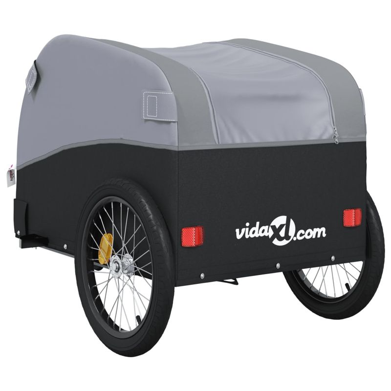 Sport si Outdoor - Ciclism - Accesorii pentru biciclete - Remorci biciclete - Remorca pentru biciclete, negru și gri, 45 kg, fier, mărime 68x133x68 cm - Infinity.ro
