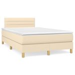 Casa si Gradina - Mobilier - Paturi si accesorii - Paturi - Pat cu arcuri, saltea si LED, crem, 120x190 cm, textil - Infinity.ro